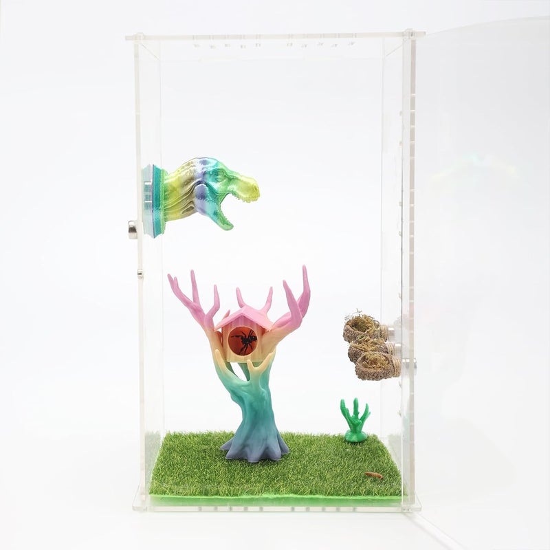 Daerky Jumping Spider Tree, Spider Hiding Cave, Tree-Shaped Climbing Toy & Cave, 3D Printed Decorative Accessory for Jumping Spiders, Wolf Spiders, Mantises & Small Arboreal Animals (Light Brown) - Image 5